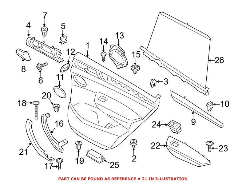OEM Rear Left Interior Door Pull Handle for BMW X3 (2011–2017)