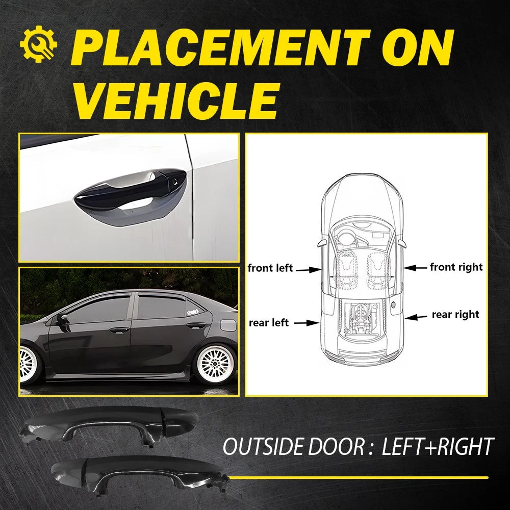 Set of 2 Outer Door Handles for Toyota Corolla (2014–2019)