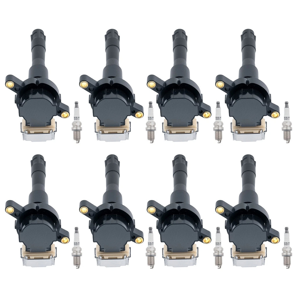 8x Ignition Coil & Spark Plug Set for Range Rover (2004–2005) & BMW X5 (2000–2003) 4.4L V8