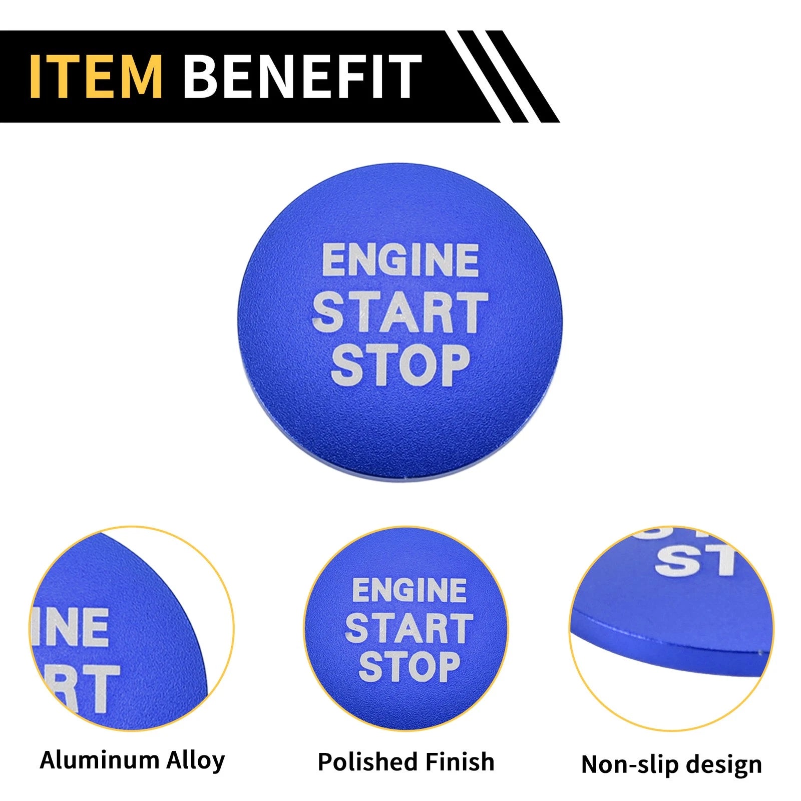 Engine Start Stop Button Switch Knob Cover for Toyota Tacoma (2016–2023) Blue