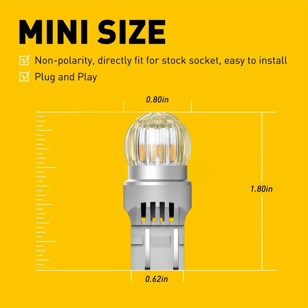 Set of 2 Amber LED Front Turn Signal Bulbs for Make Model