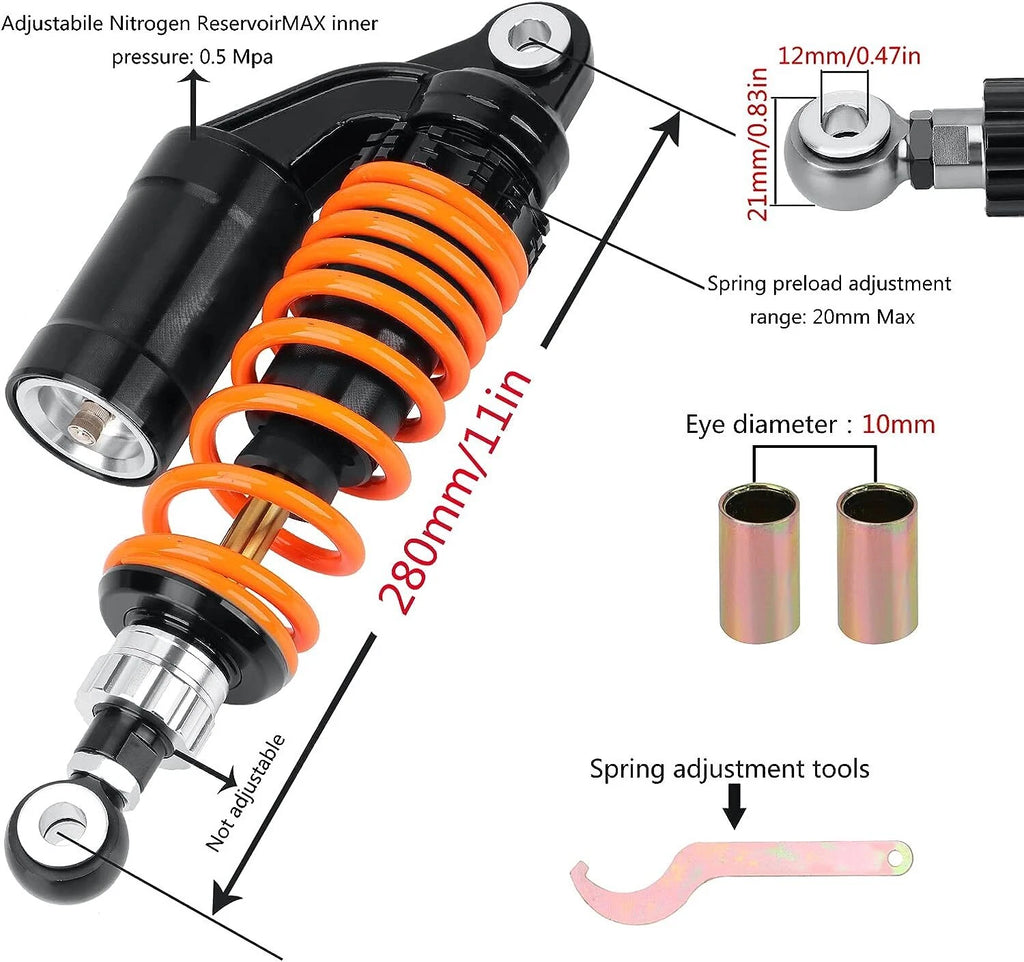 2X 280mm Shock Absorbers for Honda CB (Universal)