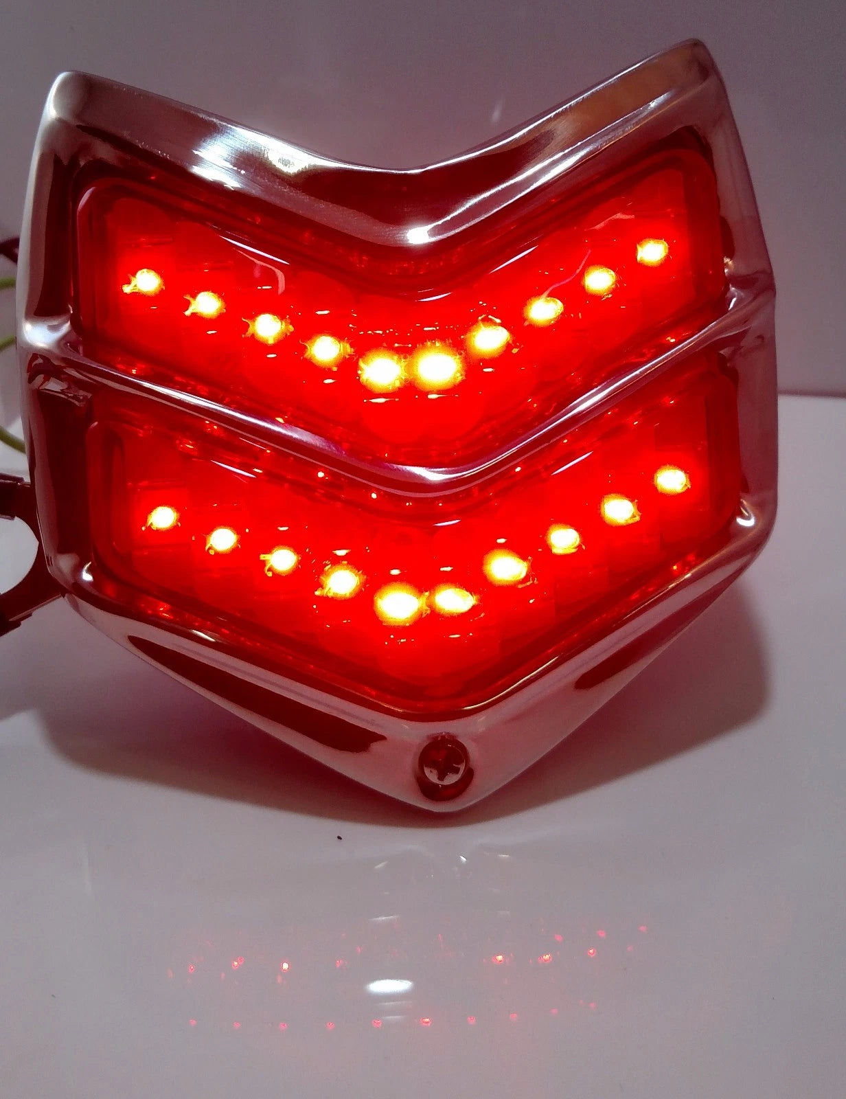LED Tail Lights Pair with Stainless Steel Rim for 1940 Ford (Turn Brake)