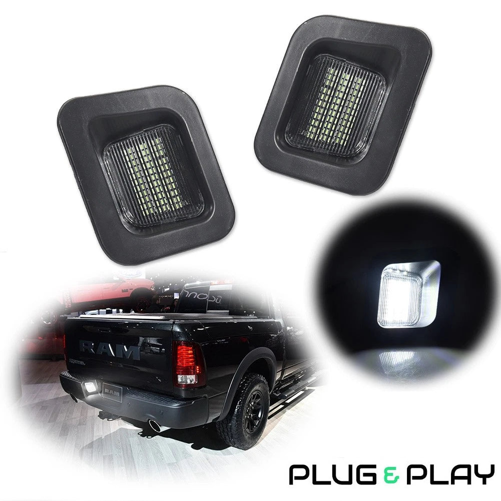 2X White LED License Plate Lights for Dodge RAM 1500 2500 3500