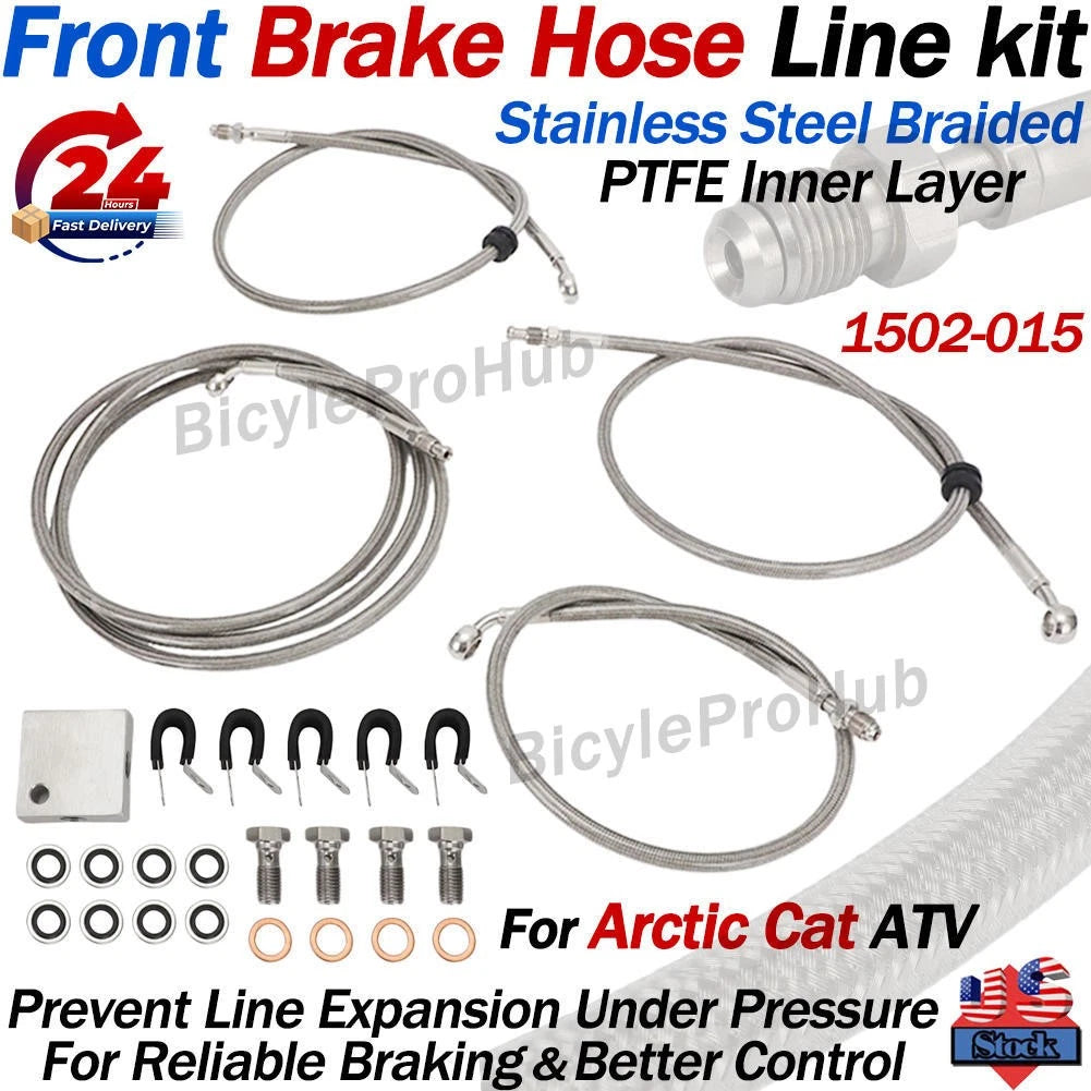 Front Braided Brake Hose Line Kit for Arctic Cat Thundercat 1000 (2008–2010)