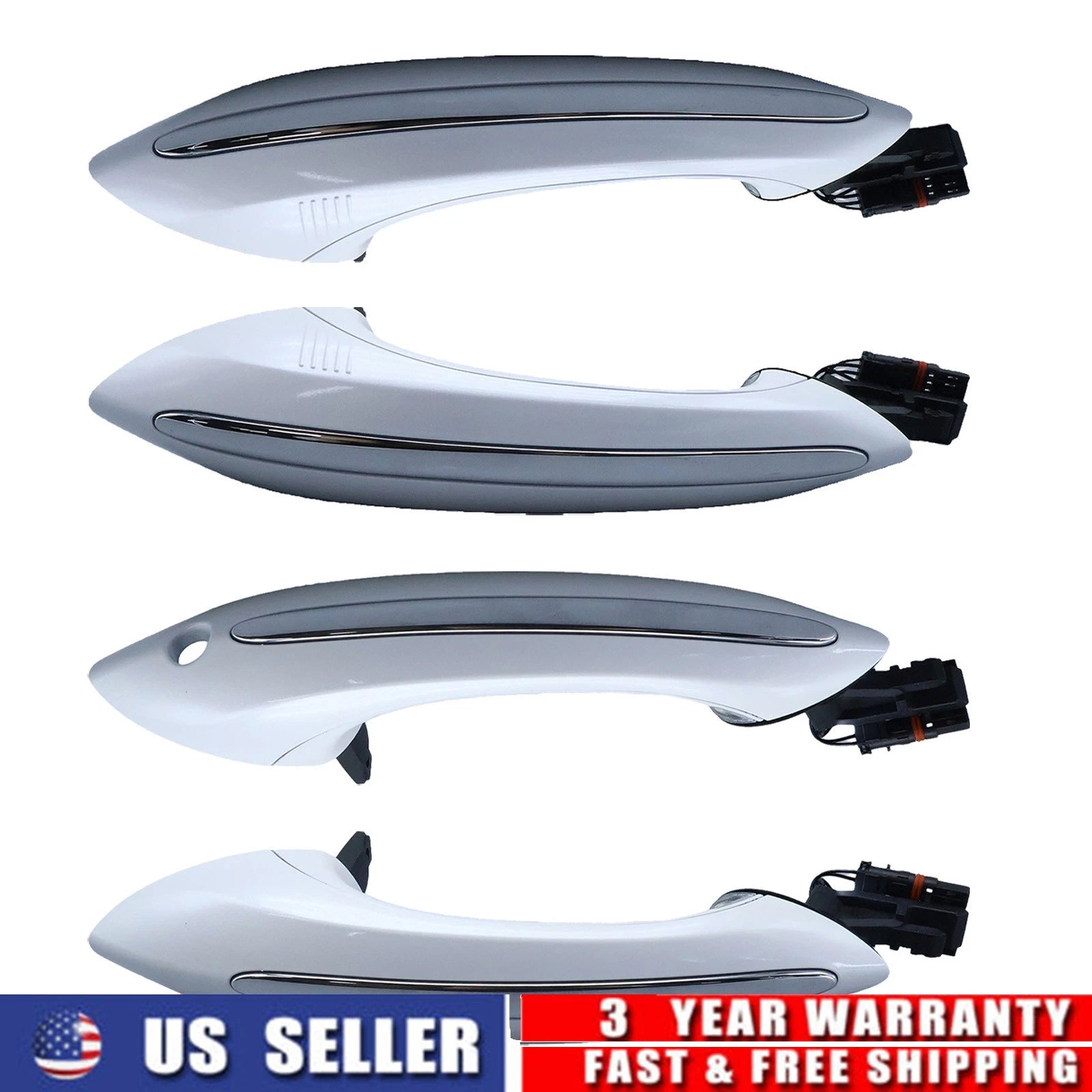 White Comfort Access Exterior Door Handle w/LED for BMW F01 F06 F07 F10 F11 F04