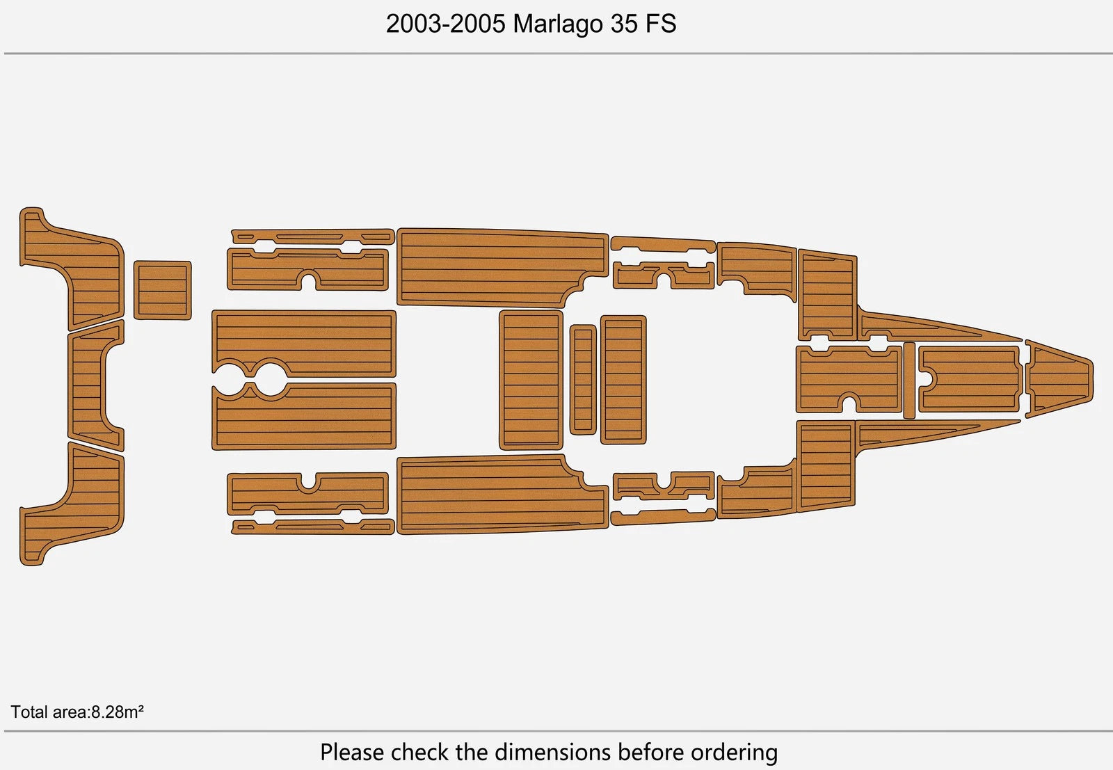 Foam Teak EVA Faux Teak Flooring for Marlago 35 FS (2005)
