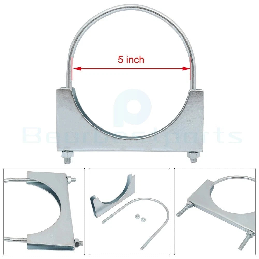5" U-Bolt Uclamp Muffler Saddle Exhaust Pipe Clamp for Universal