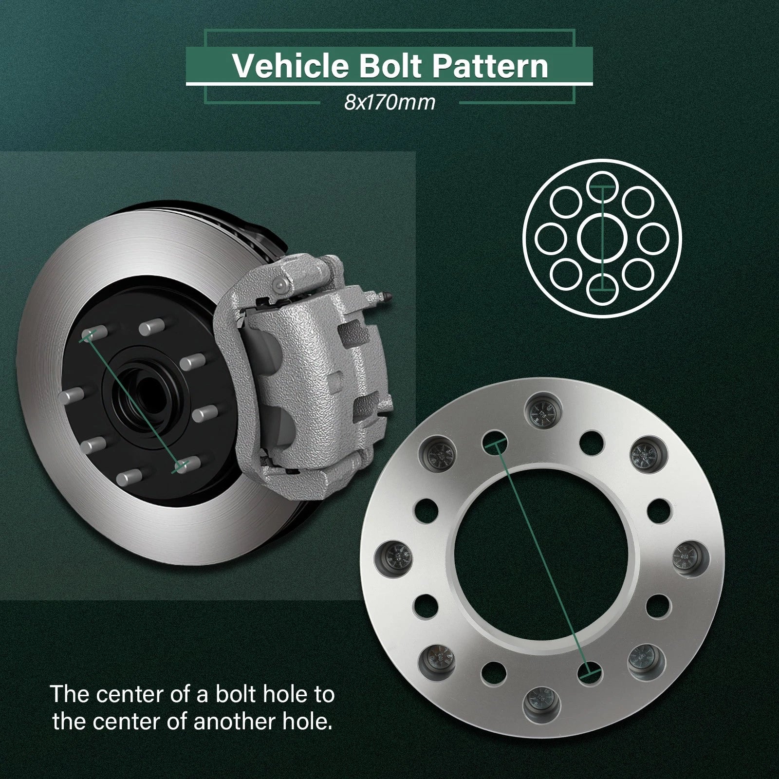 4X 2" Wheel Adapters 8x170 to 8x200 14x1.5 for Ford F250 Super Duty (2003–2022)