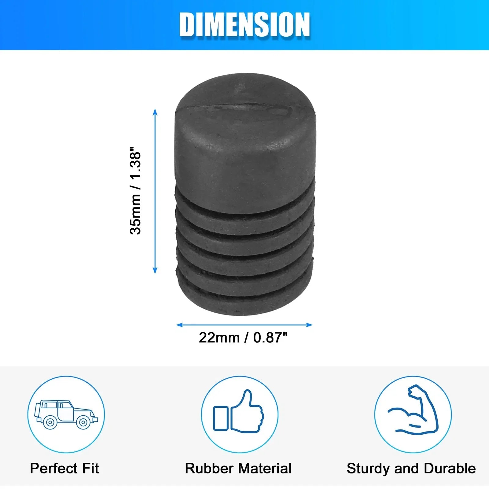 2 x Vehicle Hood Rubber Bumper Stops for Hyundai Kia