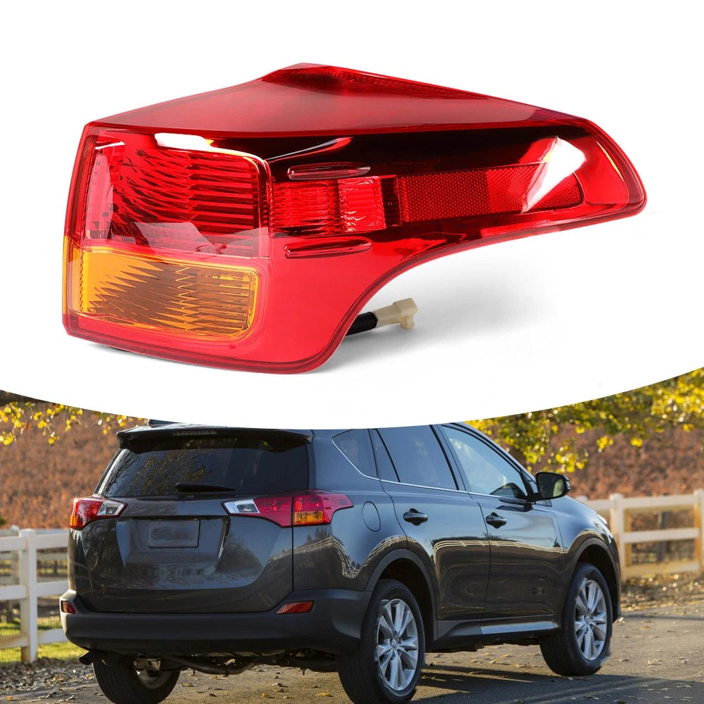 Right Side Tail Light for Toyota RAV4 (2013–2015) Outer Brake Lamp Black Housing