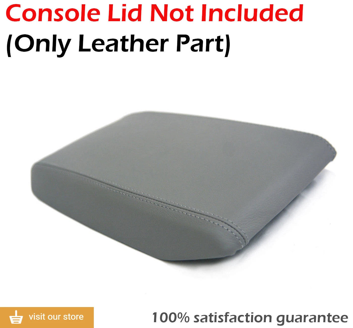 Center Console Armrest Cover for Toyota Highlander (2008–2013) Gray Leather