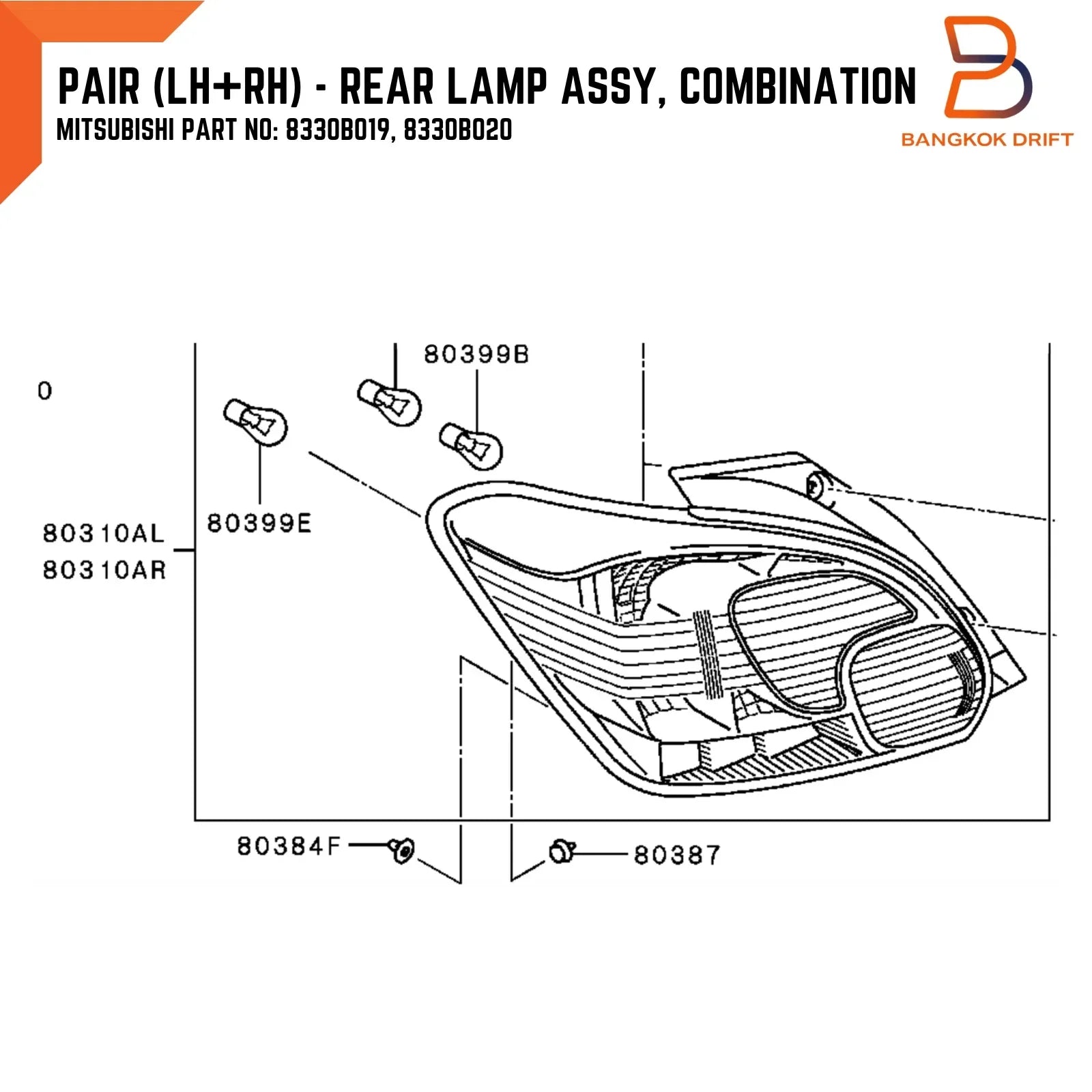 LED Tail Lamp for Mitsubishi Mirage Hatchback (2016-2019)