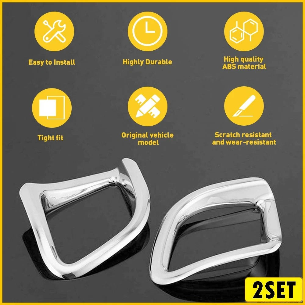 4X Chrome Rear Bumper Fog Light Lamp Cover for Toyota Highlander (2014–2019)