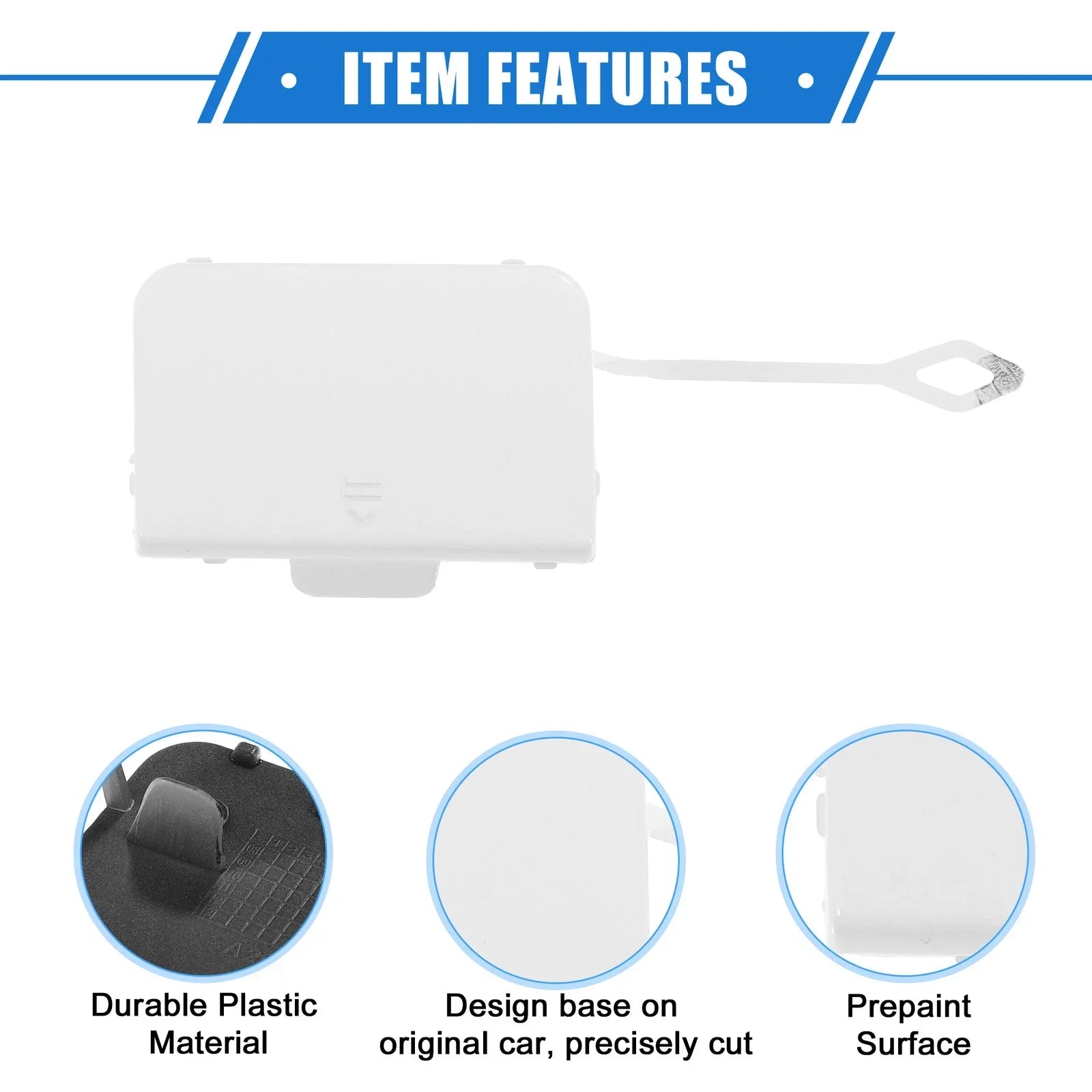 Bumper Tow Hook Cover for Mercedes-Benz C300 W204 2008-2011 White