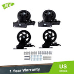 Set of 4 Heavy Duty 4 Inch Swivel Caster Wheels with Brakes
