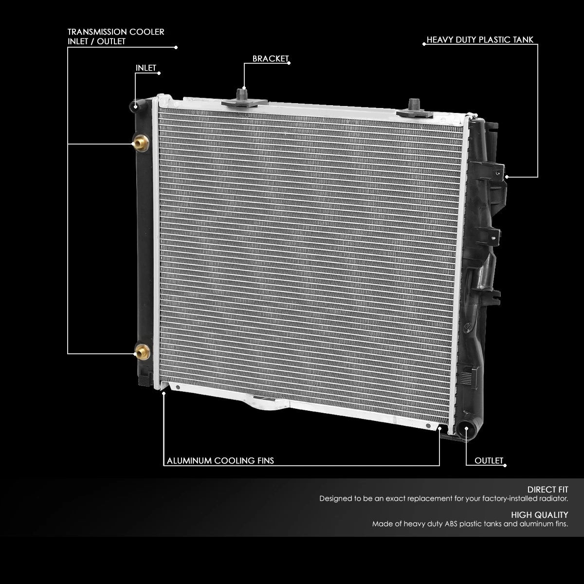 OE Aluminum Core Radiator DPI 453 for Mercedes-Benz 300E 300CE 300TE (1986–1993)