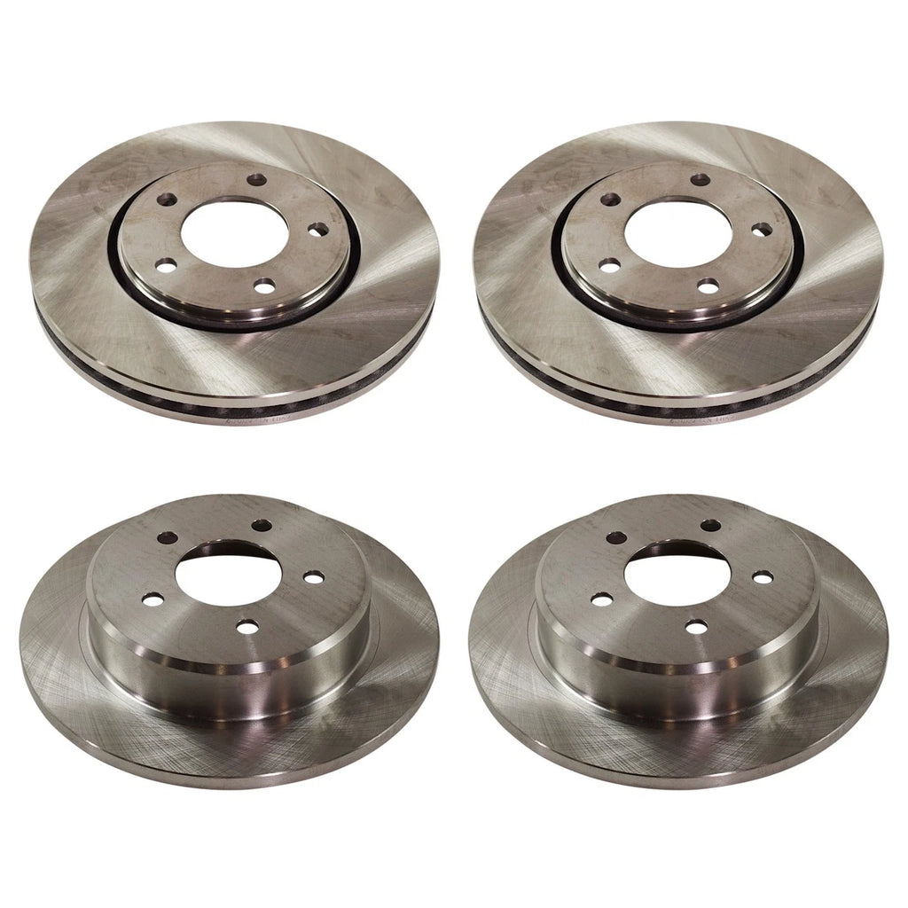 Set of 2 Front and Rear Brake Rotors for Dodge Grand Caravan (2001–2007)