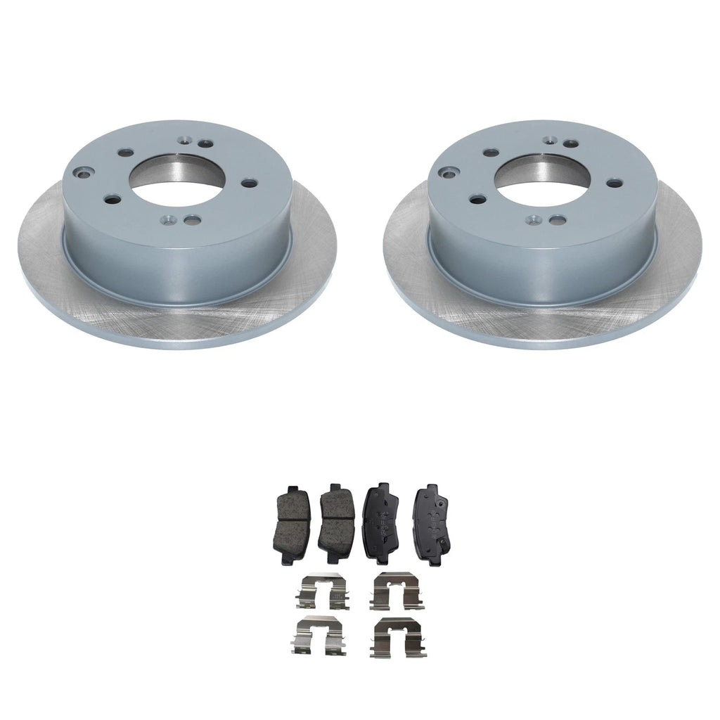 DuraGo Rear Rotors & Akebono ProACT Ceramic Brake Pads Kit for Kia Soul (2014–2020)