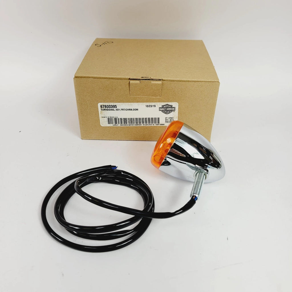 Chrome Front Turn Signal Assembly for Harley-Davidson Sportster (OEM 67800395)