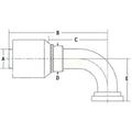 A-C6190-20-20-W-AI Code 61 Flange Head 90° Elbow for