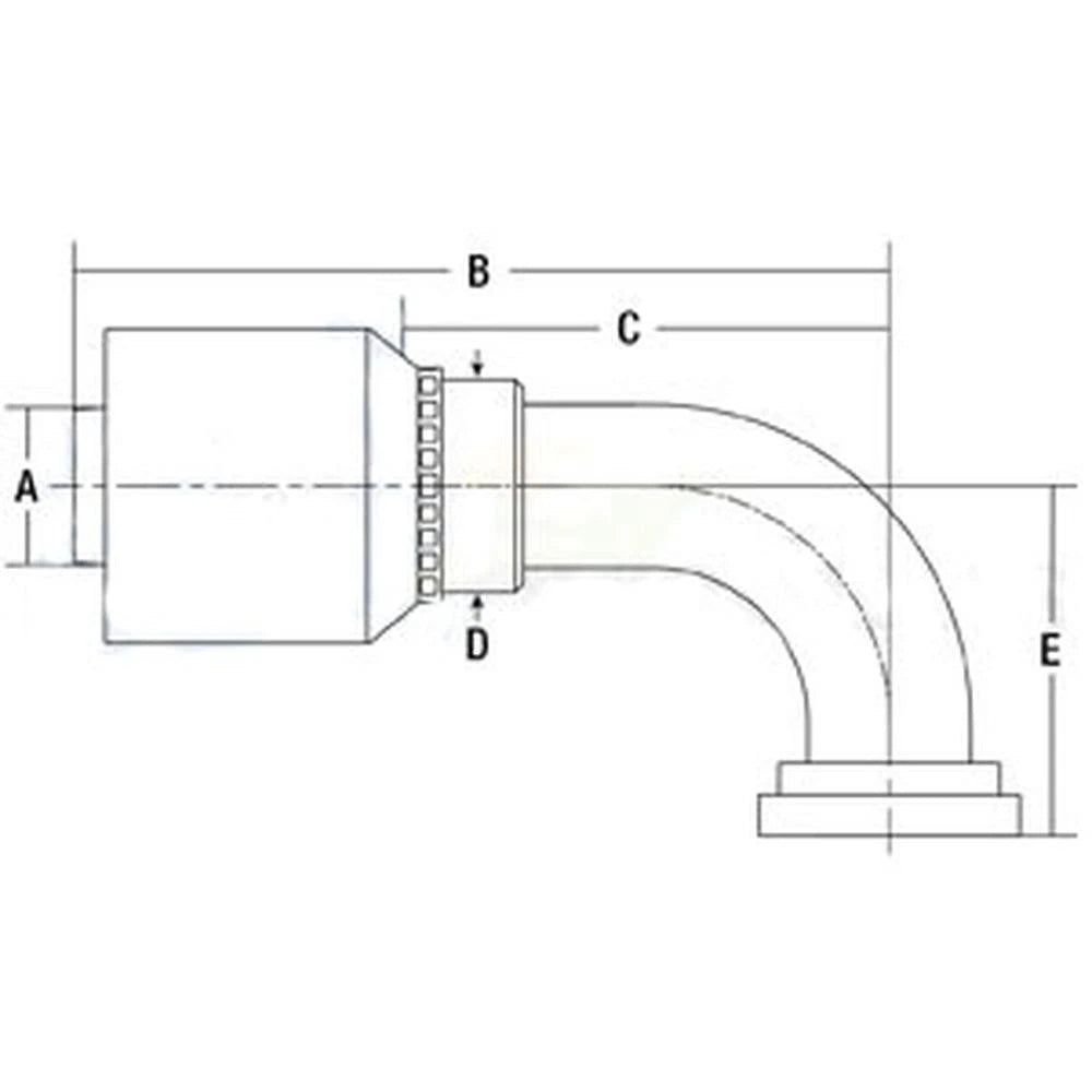 A-C6190-20-20-W-AI Code 61 Flange Head 90° Elbow for