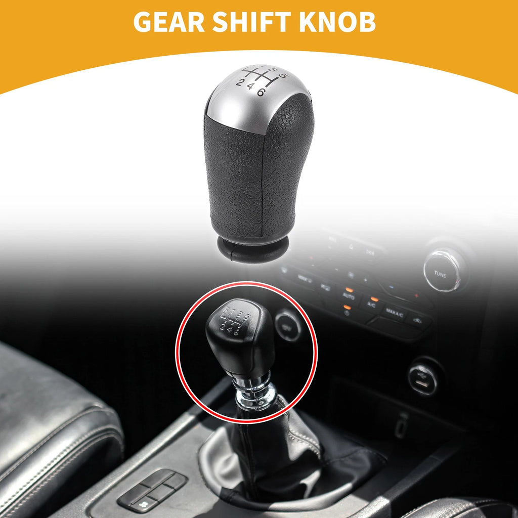 6 Speed Manual Gear Shifter Knob for Ford Focus (2005–2012) Plastic Silver Tone