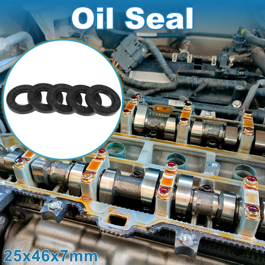 Set of 5 Oil Seal Rotary Shaft Seal for Various Models (25x46x7mm)