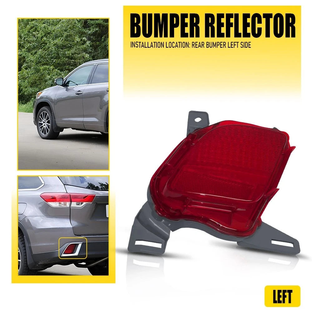 Bumper Reflector for Toyota Highlander (2014–2019) Rear Left Driver Side