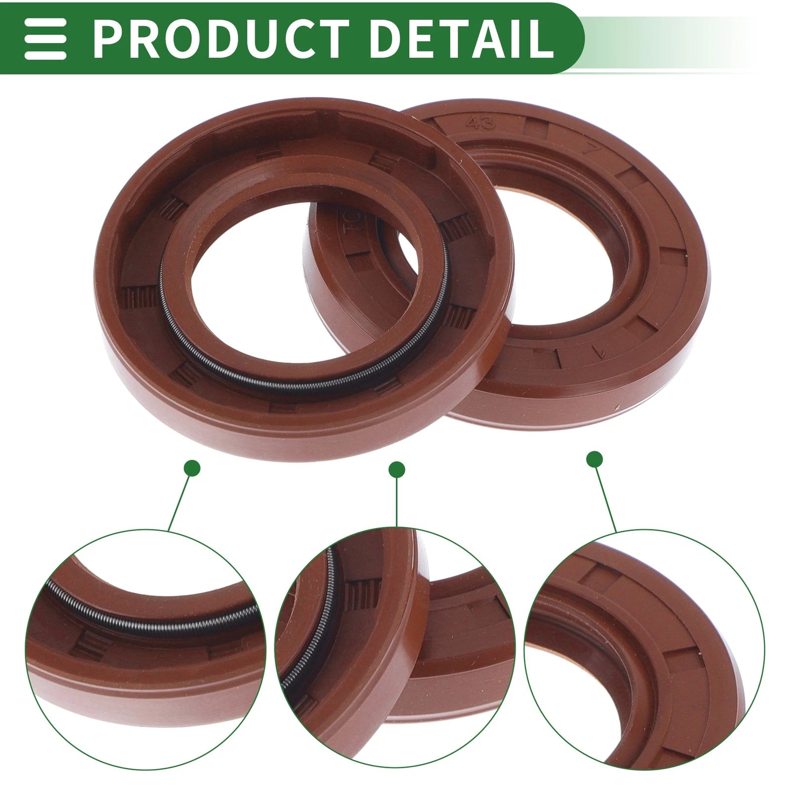Set of 5 Oil Seal Rotary Shaft Seal FKM Rubber 25x43x7mm