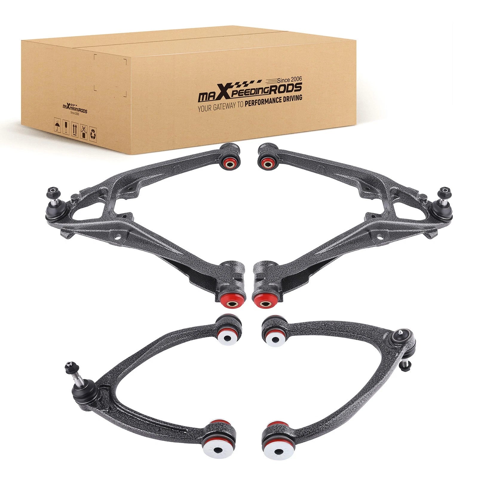4X Front Upper Lower Control Arms for Chevy Silverado GMC Sierra 1500 (2007–2013)