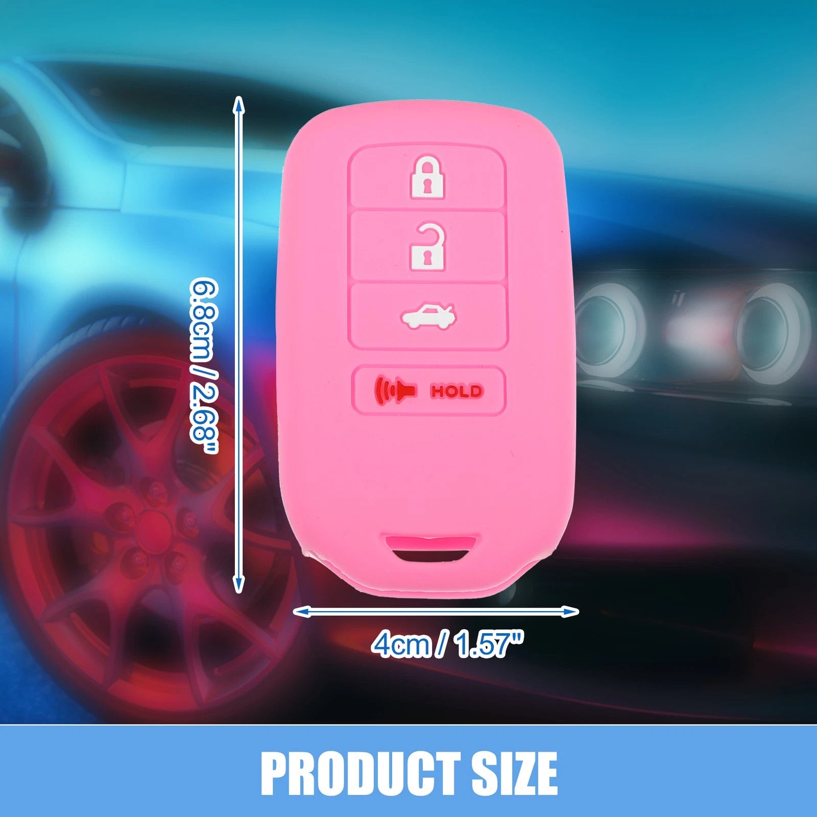 2X Smart Key Fob Cover for Honda Accord EX EXL EX-L (2013–2018) Black Pink