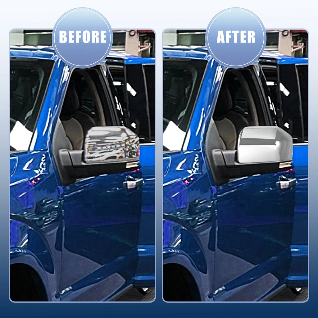 Chrome Rearview Mirror Cover Caps for Ford F150 (2015–2023)