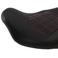 Black Seat for Harley Touring (2009–Present) Red Stitch Driver Passenger