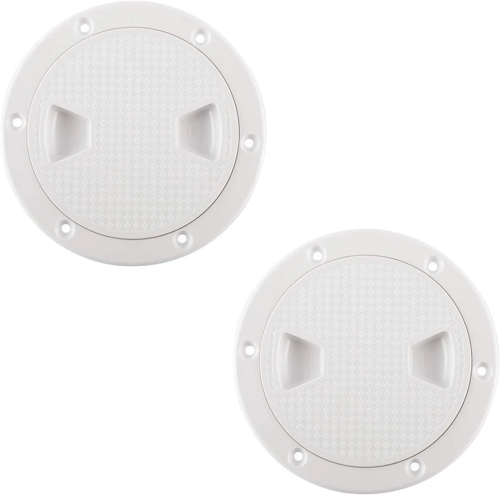 2X 4 Inch White ABS Marine Round Access Hatch Cover Non-Slip Deck Hatch