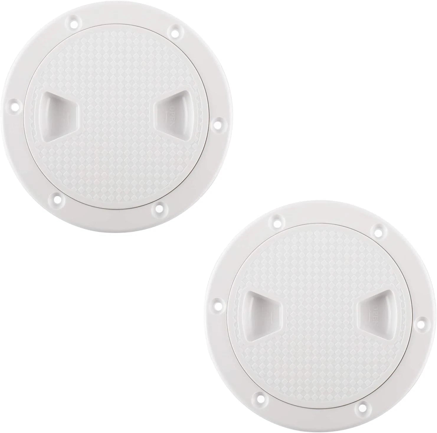 2X 4 Inch White ABS Marine Round Access Hatch Cover Non-Slip Deck Hatch