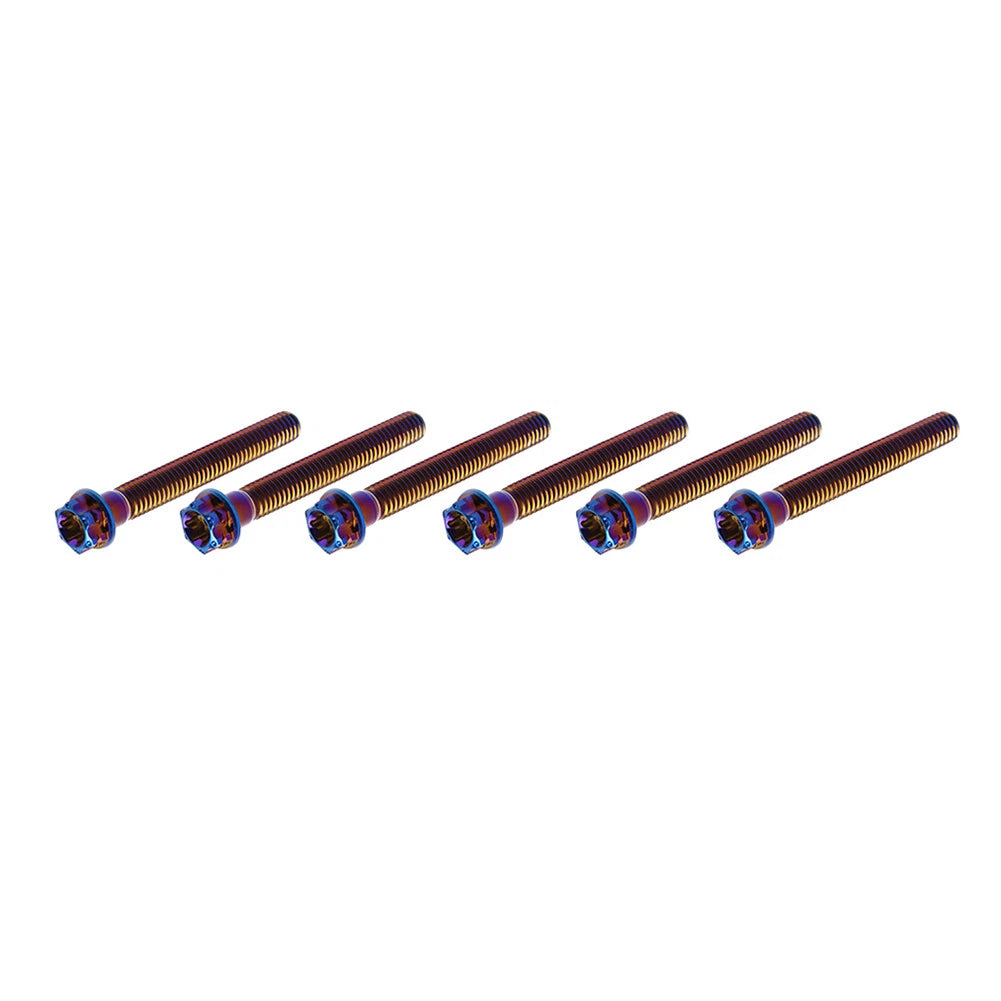Set of 6 Titanium Torx Head Flange Screws M6x55mm for Motorcycle Bike GZ