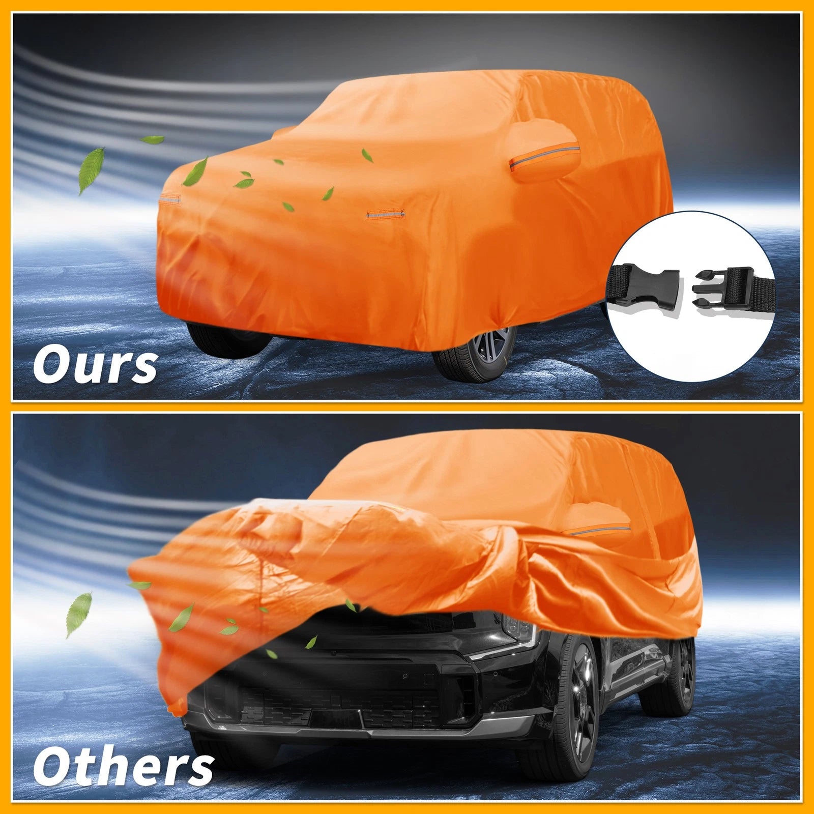 Waterproof Car Cover for Kia EV9 (2024–2024) 210D-PU with Zipper