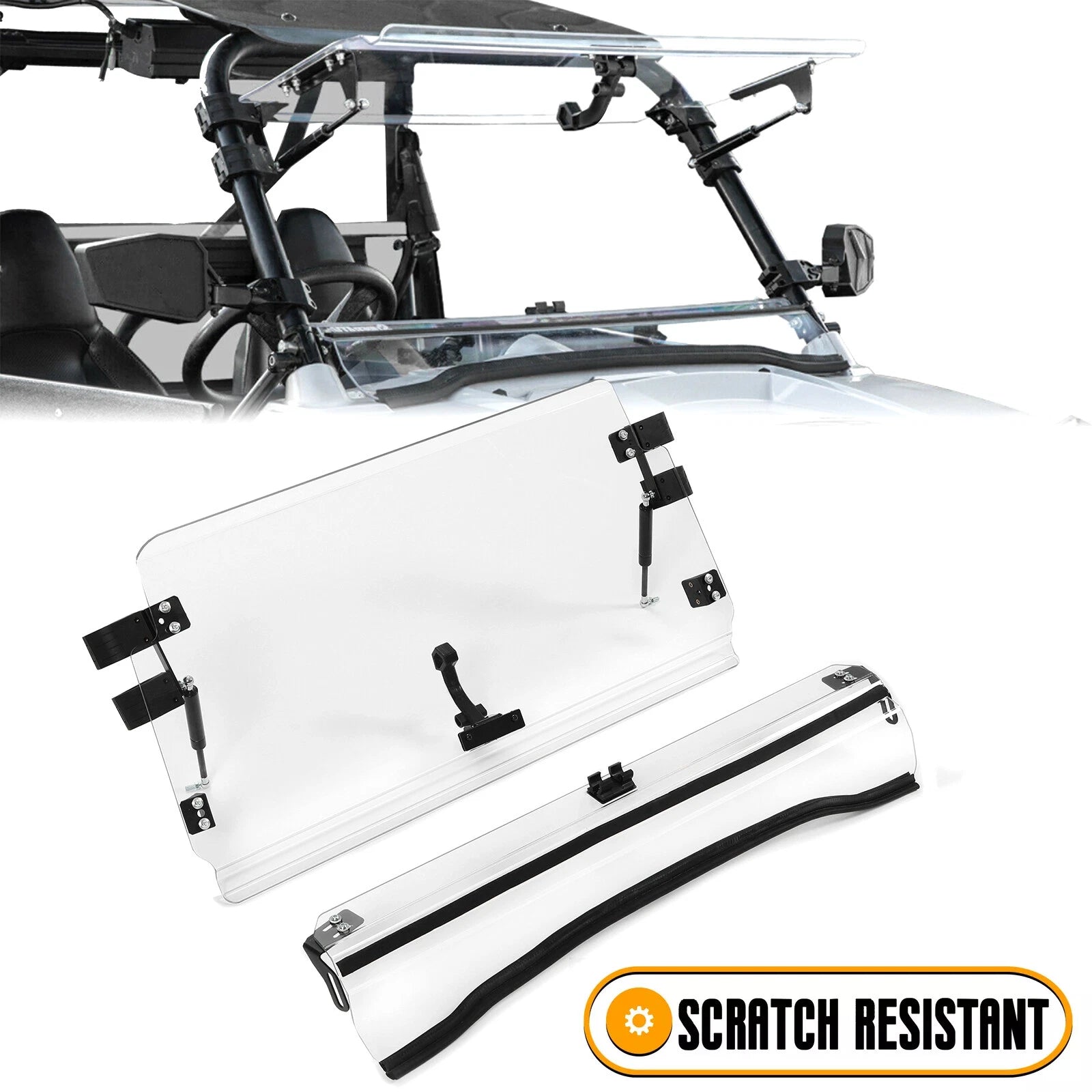 Flip Front Windshield for Polaris RZR 800/S 800/4 800/XP 900 (2008–2014)