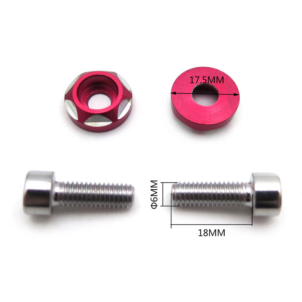 2X Red License Plate Frame Screw Bolt Caps for Car-Truck-Bike