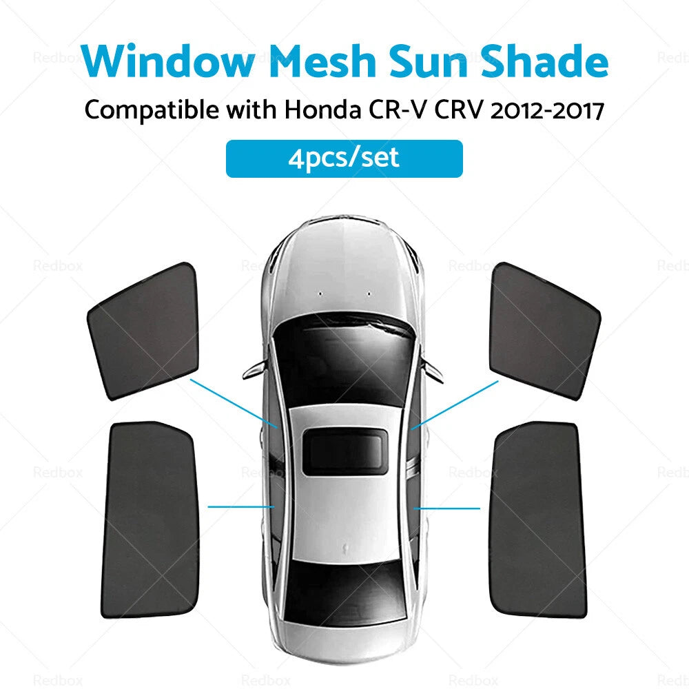 4X Foldable Window Mesh Sun Shade for Honda CR-V (2012–2017)
