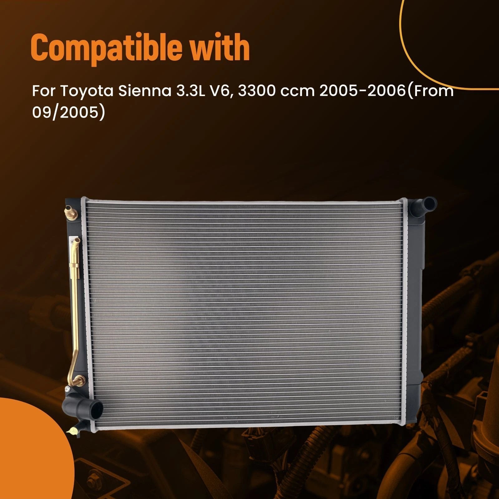 Coolant Radiator Assembly for Toyota Sienna (2005–2006) 040054230A 160410A380