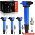 Set of 4 Ignition Coils & Iridium Spark Plugs for Jeep Compass (2007–2017)
