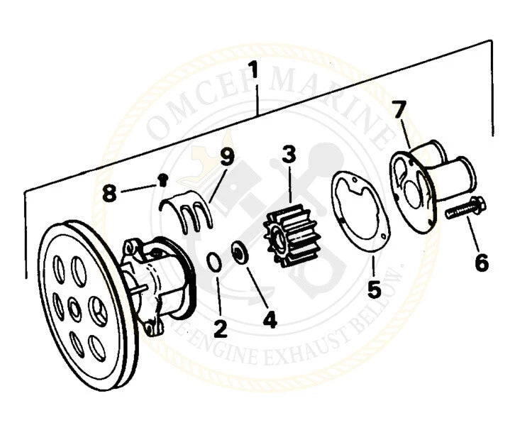 Pump Repair Kit for Johnson OMC (F5B-905, 10-13159, 3858847, 38577944)