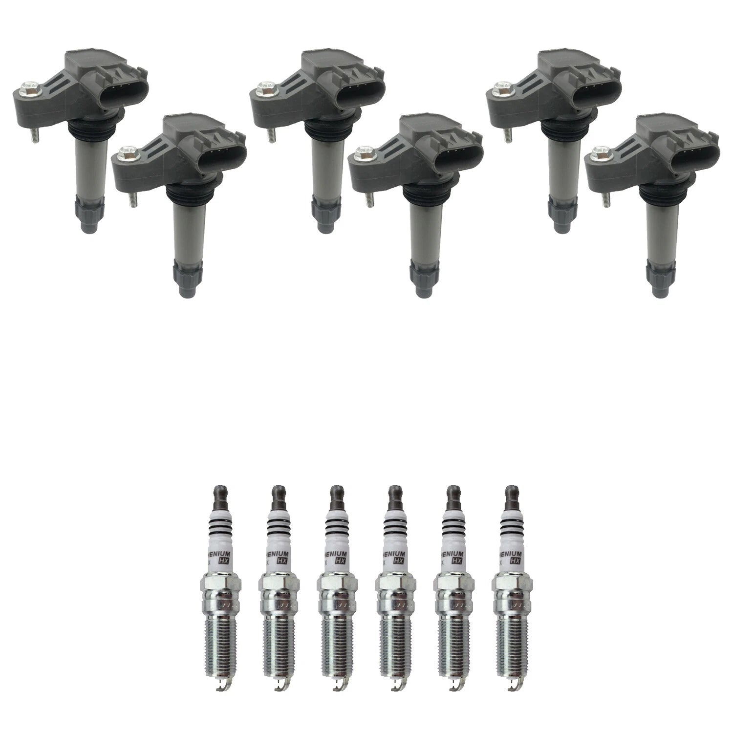 Set of 6 Ignition Coils & NGK Spark Plugs for Camaro CTS Impala (V6)