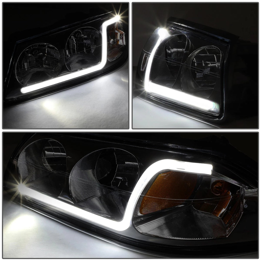 LED DRL Tube Headlights for Chevy Impala (2000–2005) - Smoked Amber Signal