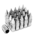 16 Pcs J2 7075 Forged Aluminum M12x1.5 Spiky Cap Lug Nut Set for Universal