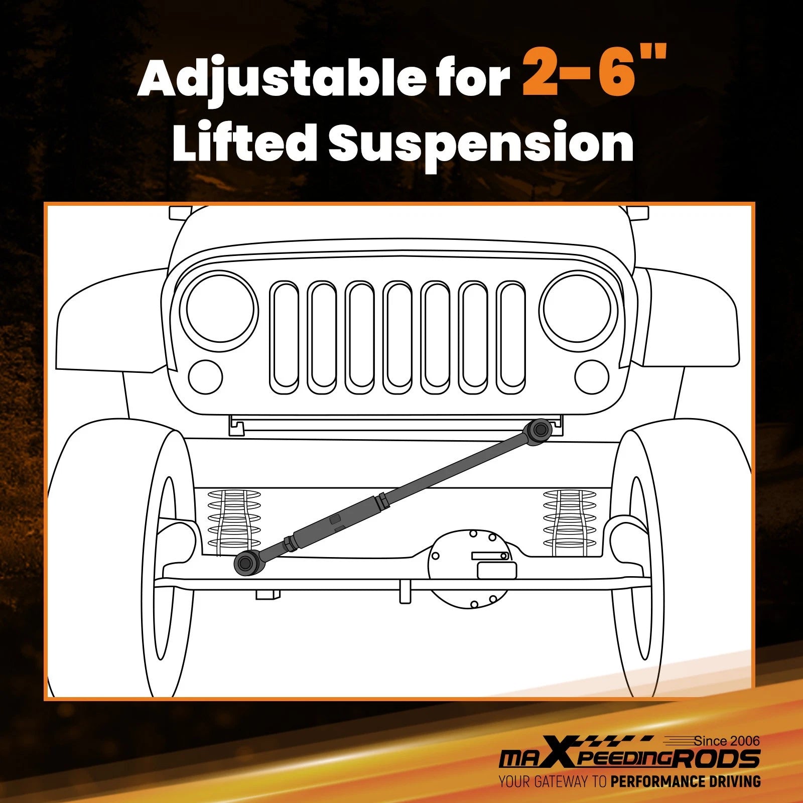 Adjustable Track Bar Rods for Dodge Ram 2500 3500 4WD (2003-2013)