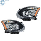 Set of 2 Black Headlights for Nissan Rogue (2008-2015)