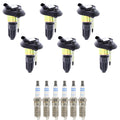 Set of 6 Ignition Coils & Spark Plugs for Bravada Envoy 4.2 L6 (2002–2004)